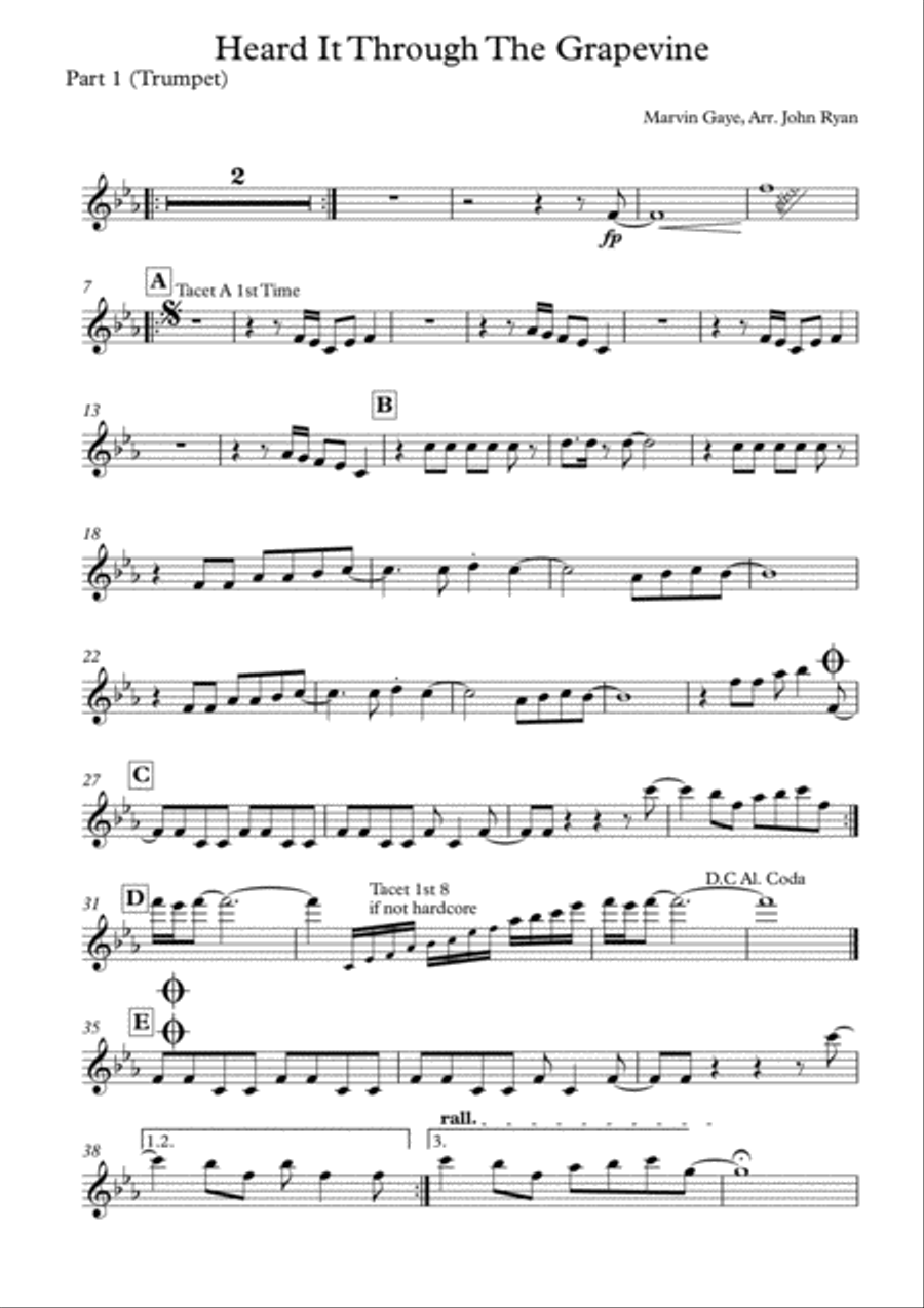 I Heard It Through The Grapevine Tenor Saxophone scores gallery preview page 1