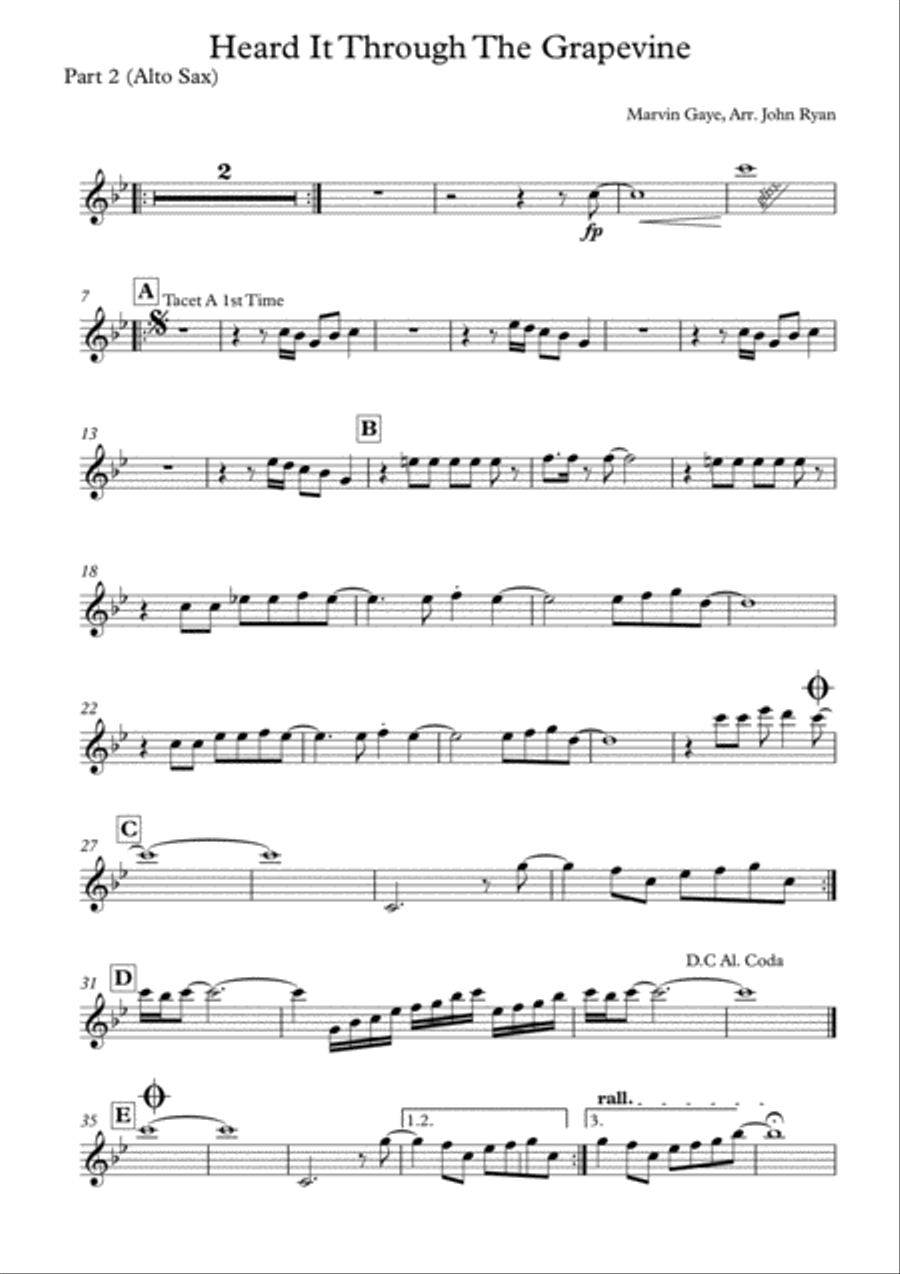 I Heard It Through The Grapevine Tenor Saxophone scores gallery preview page 3