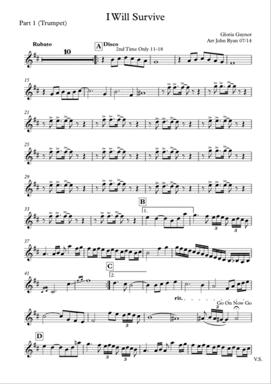 I Will Survive Tenor Saxophone scores gallery preview page 1