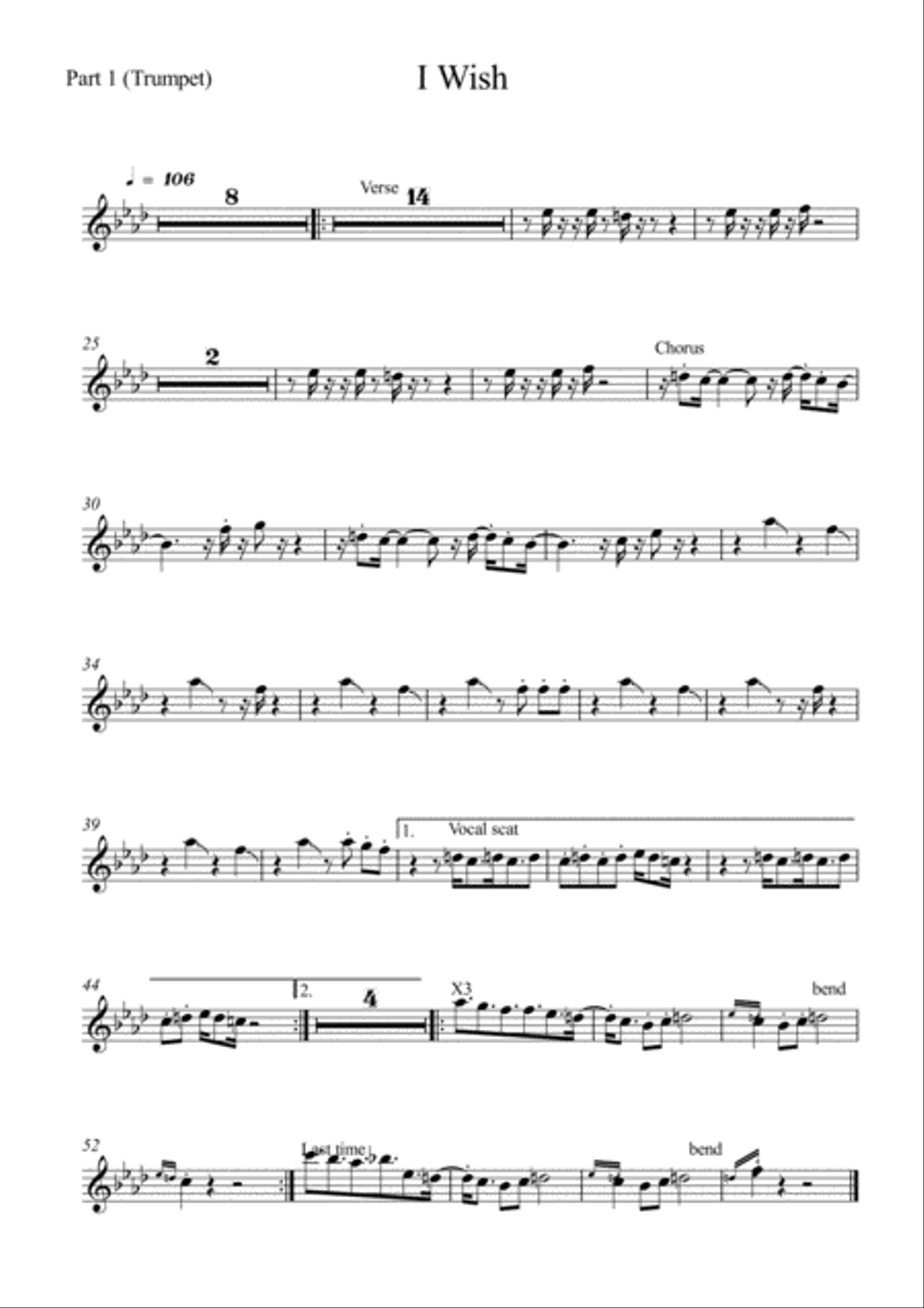 I Wish Tenor Saxophone scores gallery preview page 1