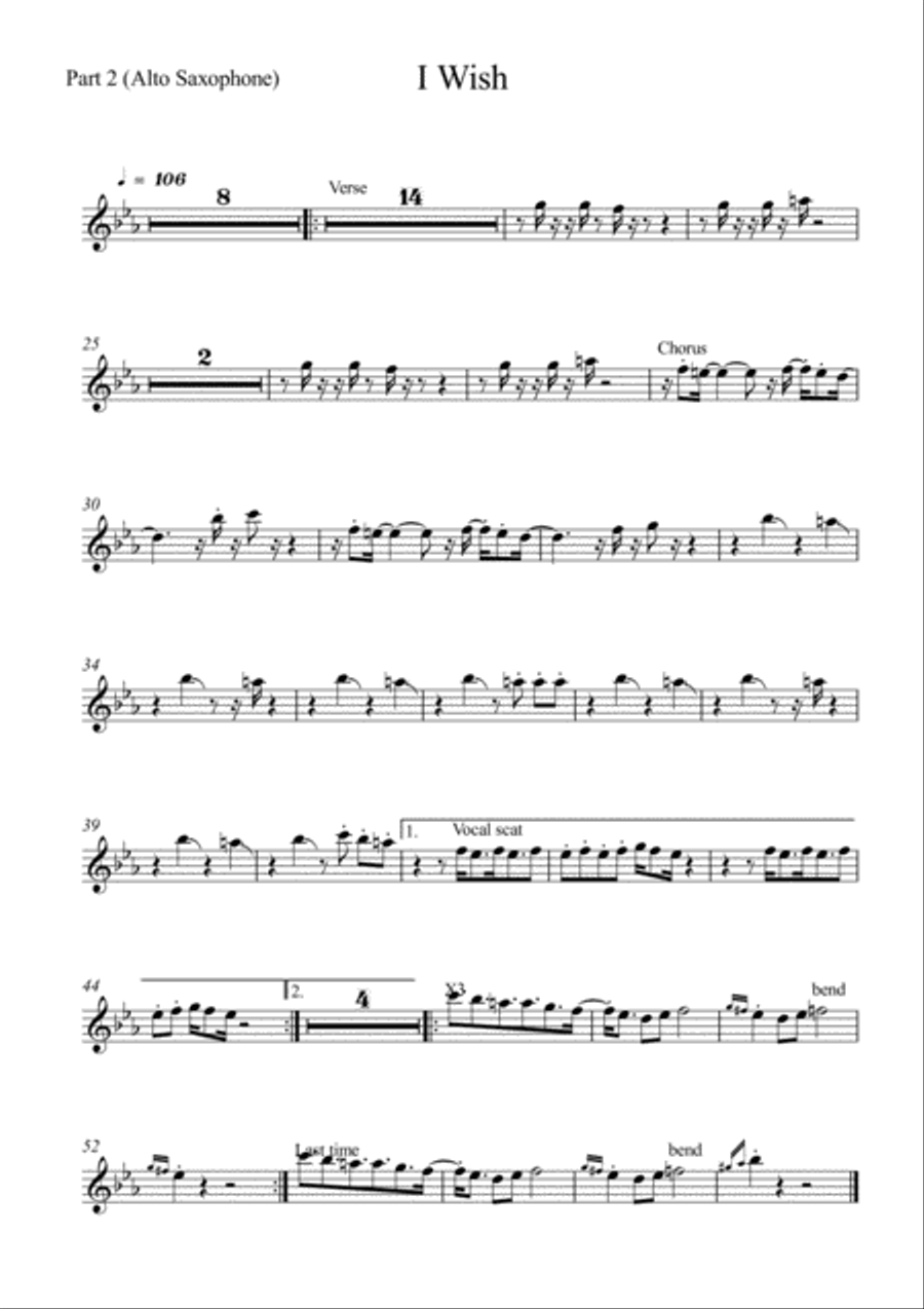 I Wish Tenor Saxophone scores gallery preview page 2