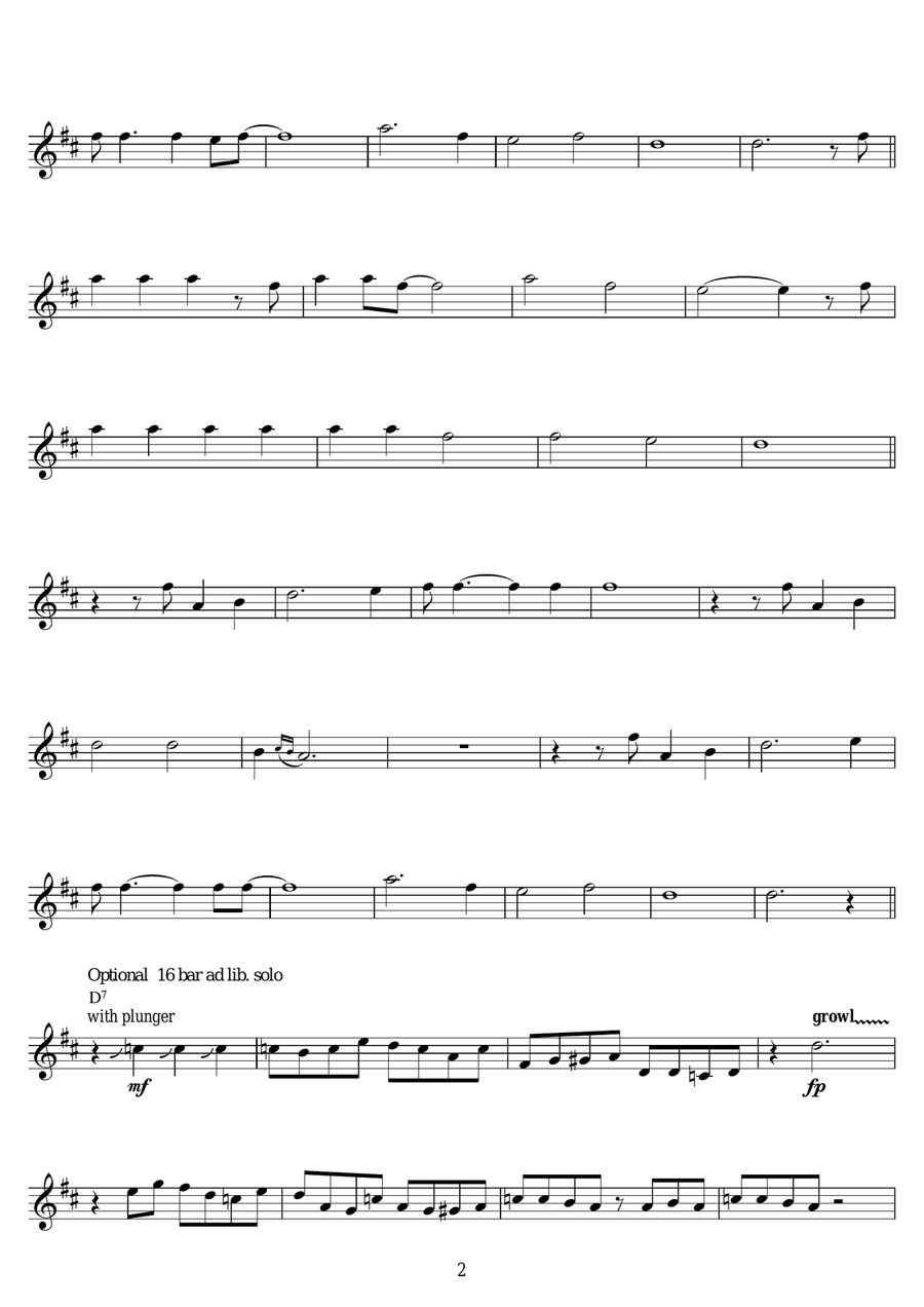 Nobody Knows The Trouble I've Seen Trumpet Solo scores gallery preview page 2
