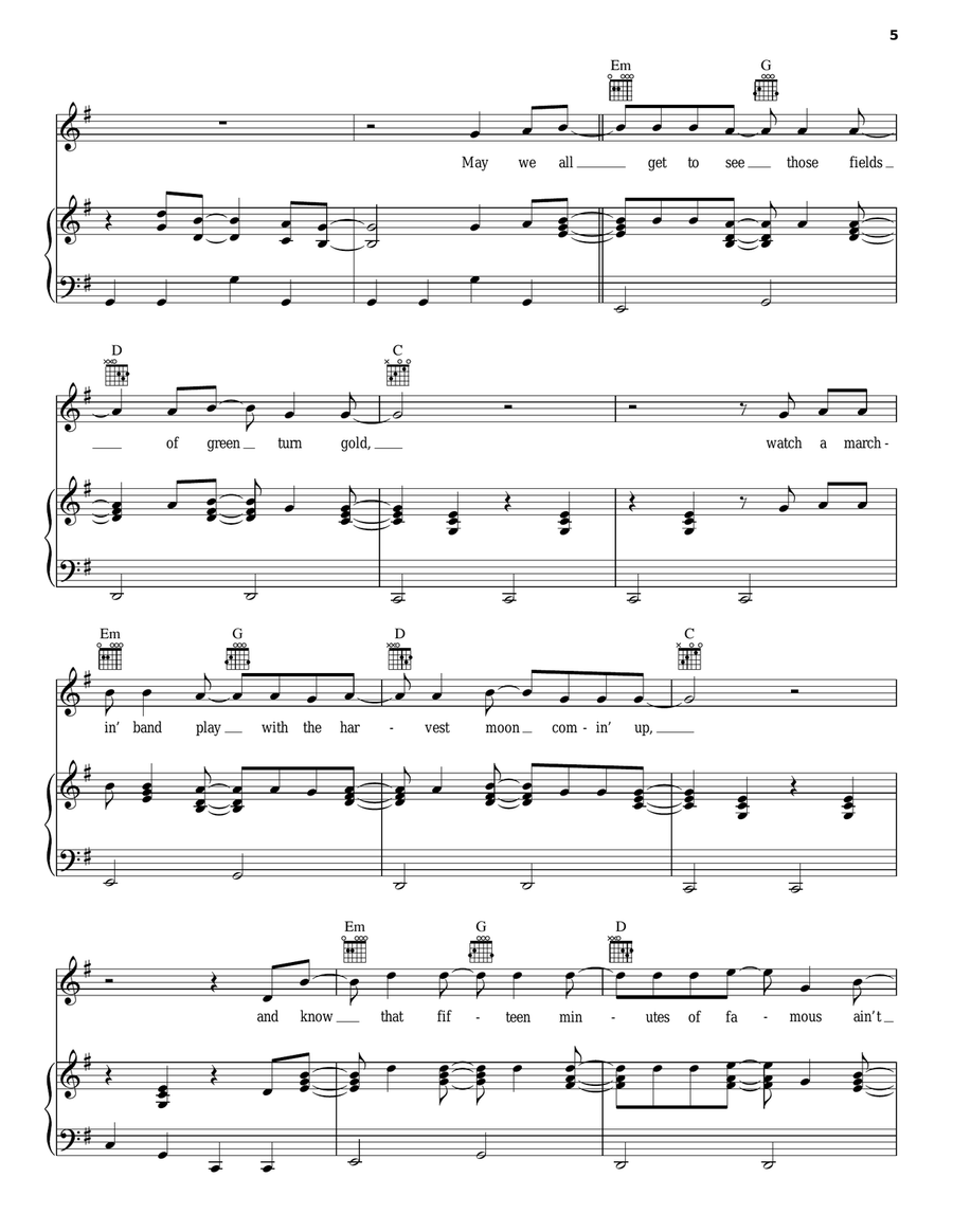 May We All May We All Piano, Vocal, Guitar scores gallery preview page 5