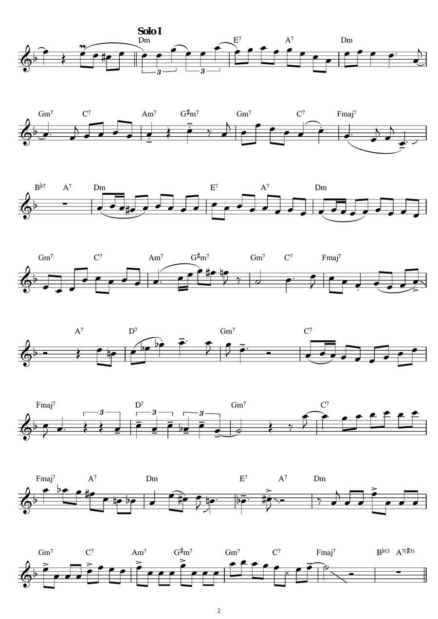 Lullaby Of Birdland Tenor Saxophone scores gallery preview page 2