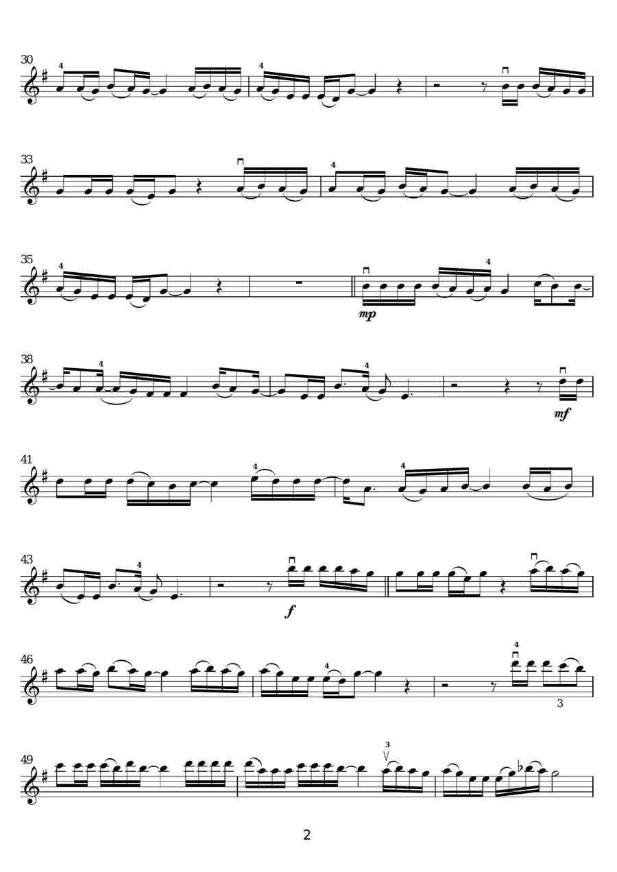 Let Her Go Let Her Go Violin Solo scores gallery preview page 2