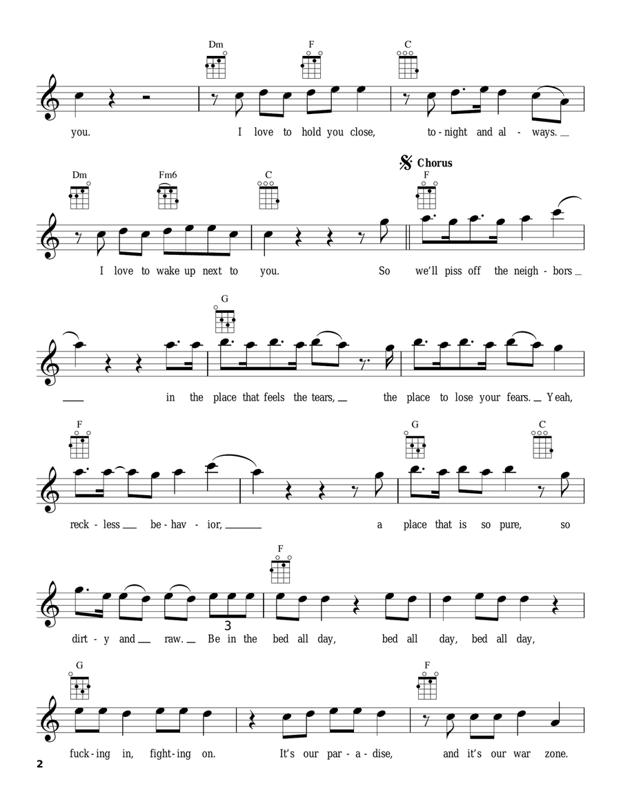 Pillowtalk Pillowtalk Ukulele scores gallery preview page 2