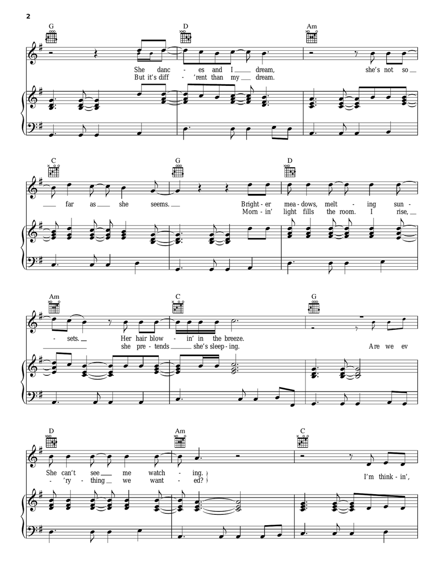 Bittersweet Bittersweet Piano, Vocal, Guitar scores gallery preview page 2