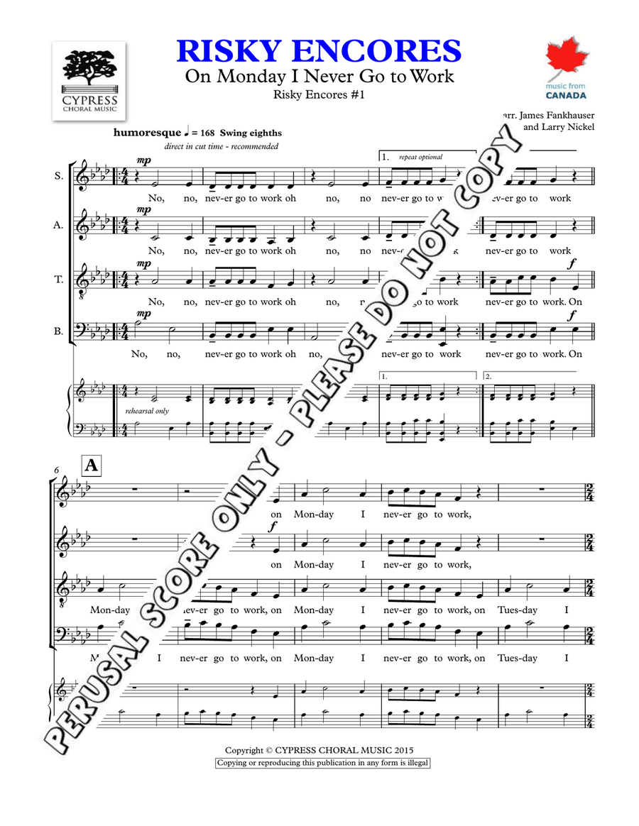 Risky Encores The Booklet 4-Part scores gallery preview page 2