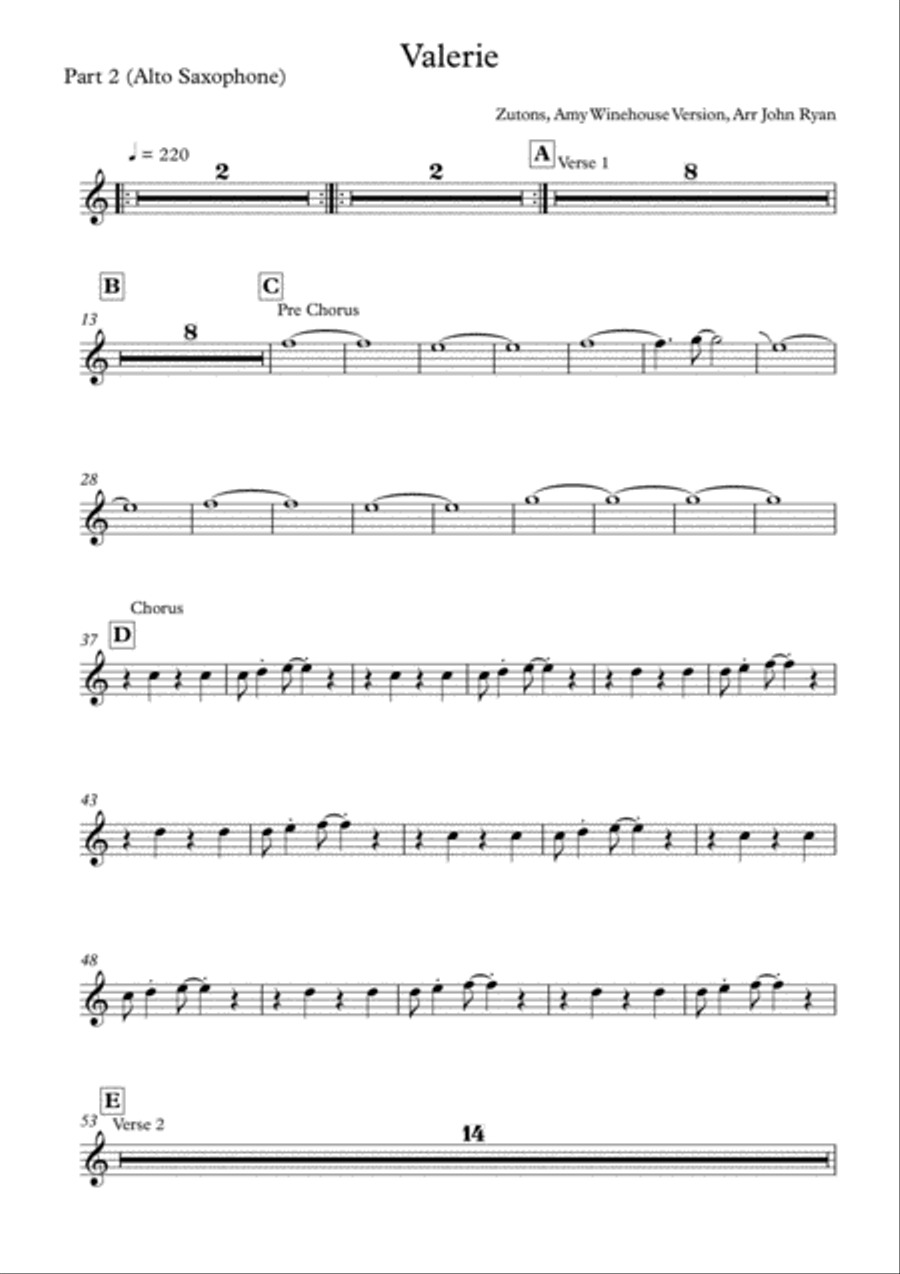 Valerie Tenor Saxophone scores gallery preview page 3