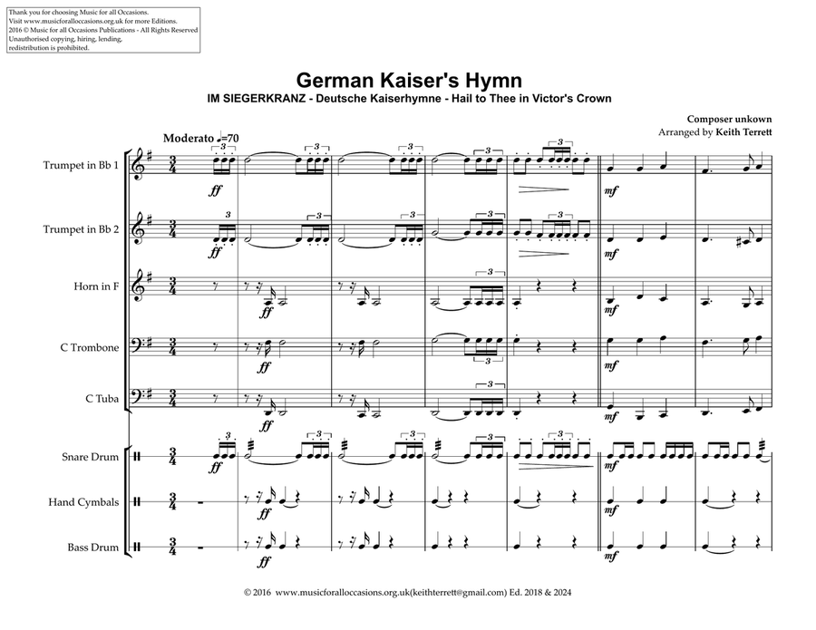 German Kaiser's Hymn (
