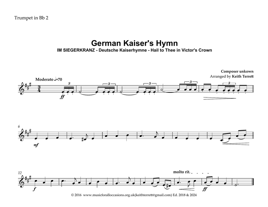 German Kaiser's Hymn (