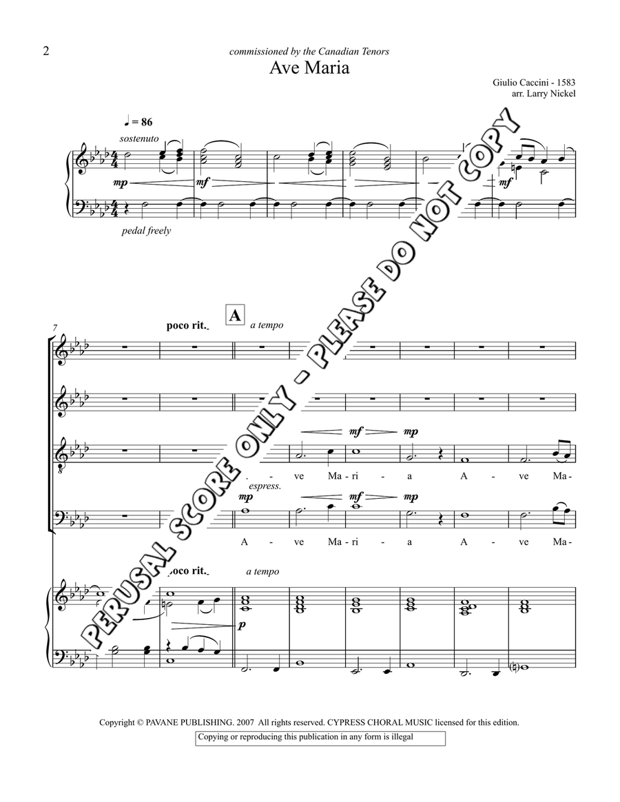 Ave Maria Ave Maria 4-Part scores gallery preview page 2