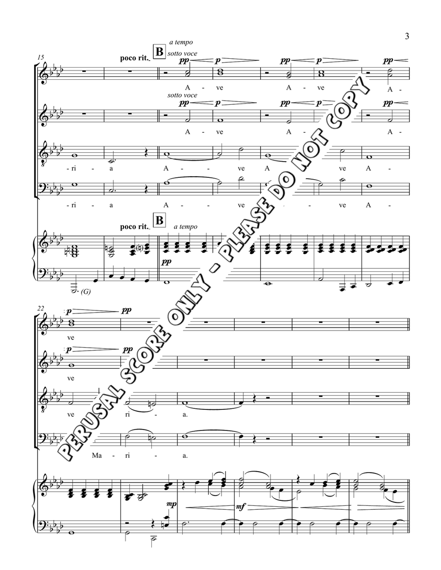 Ave Maria Ave Maria 4-Part scores gallery preview page 3