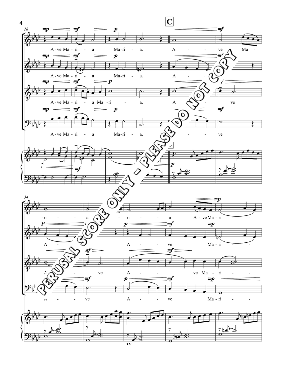 Ave Maria Ave Maria 4-Part scores gallery preview page 4