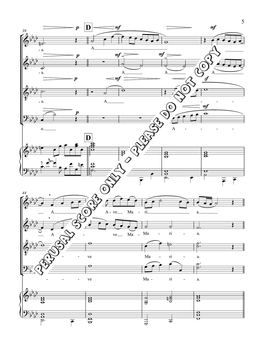 Ave Maria Ave Maria 4-Part scores gallery preview page 5