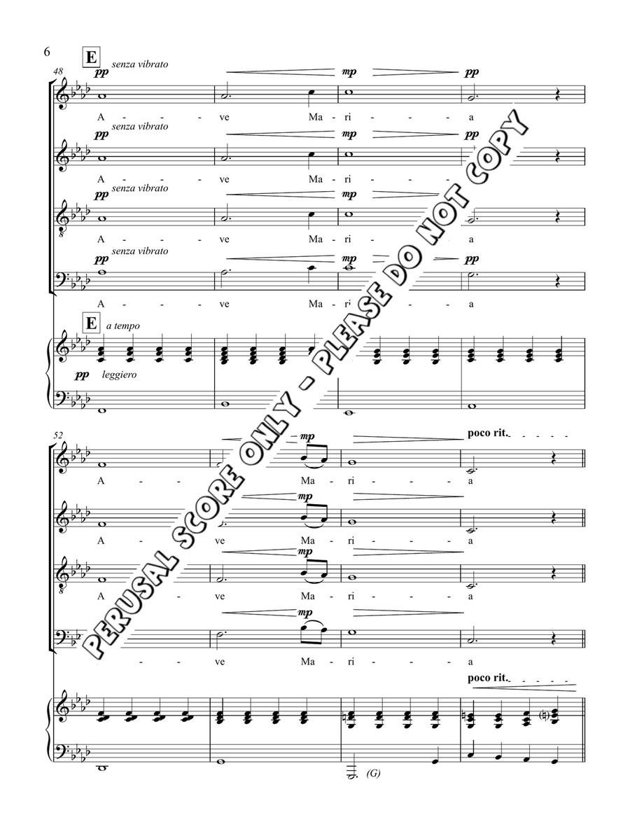 Ave Maria Ave Maria 4-Part scores gallery preview page 6