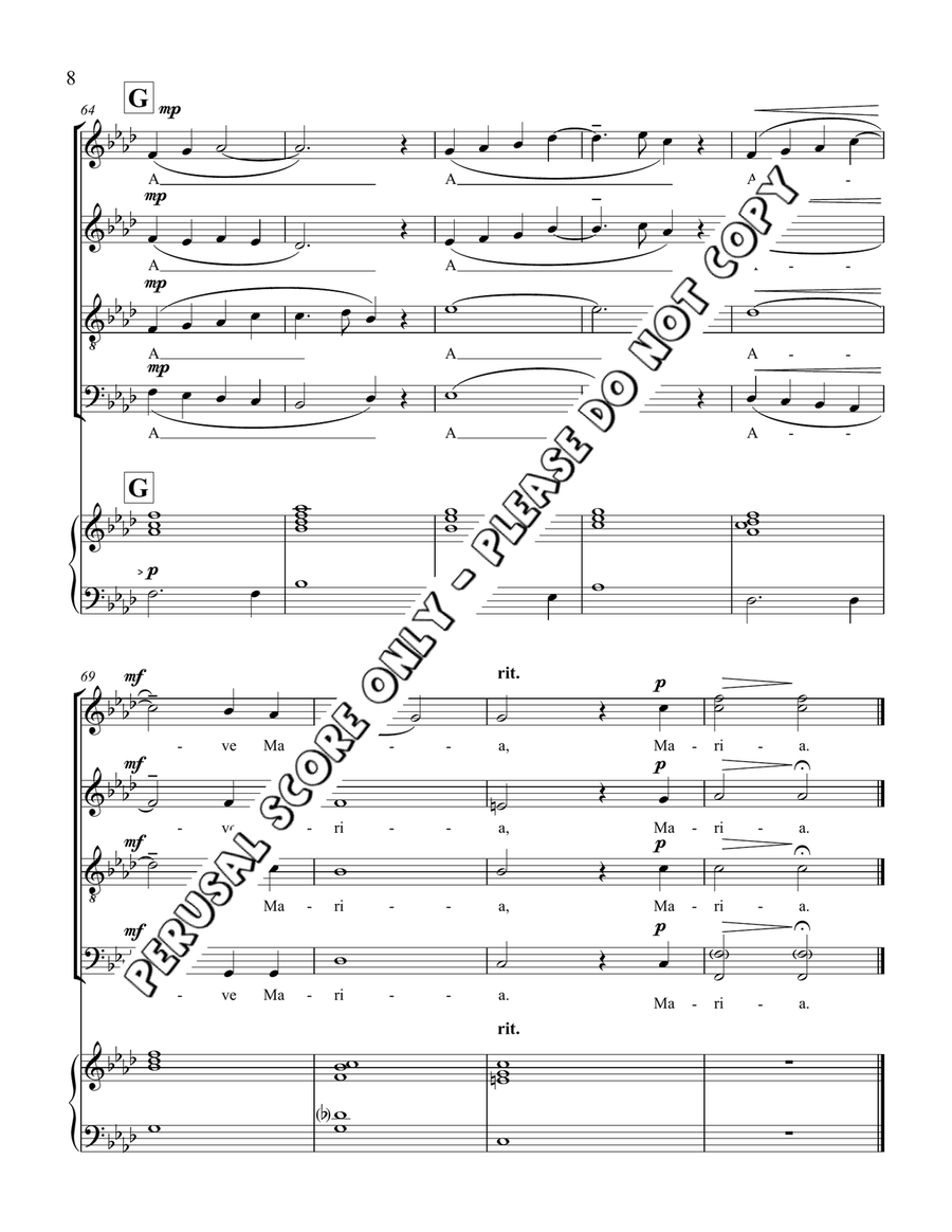 Ave Maria Ave Maria 4-Part scores gallery preview page 8