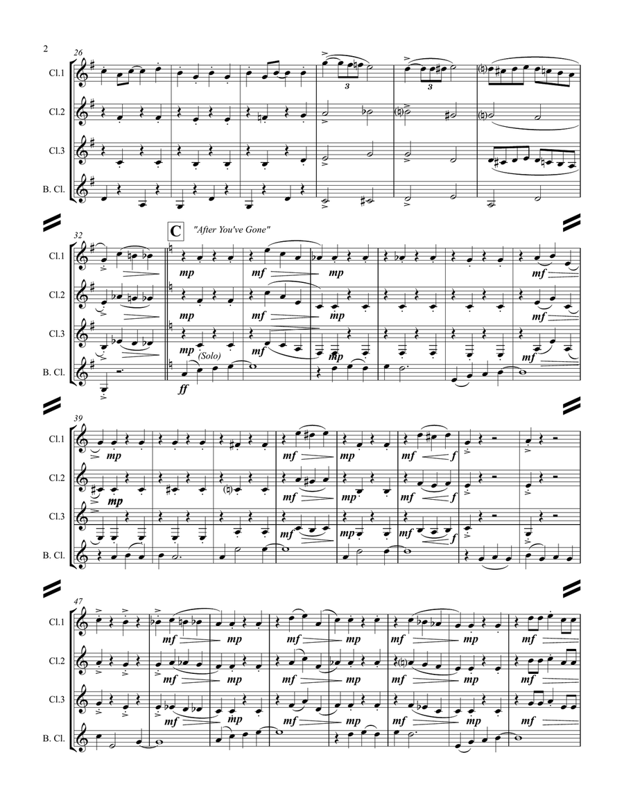 Dixieland Medley (for Clarinet Quartet) Clarinet Quartet scores gallery preview page 3