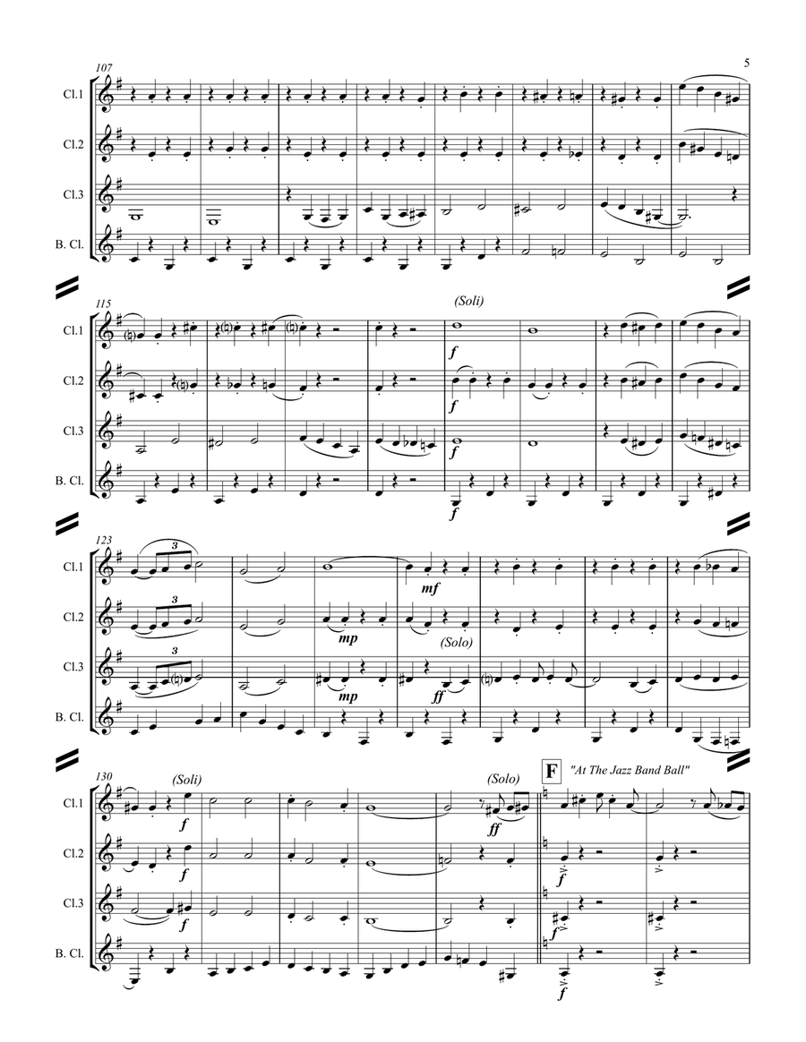 Dixieland Medley (for Clarinet Quartet) Clarinet Quartet scores gallery preview page 6