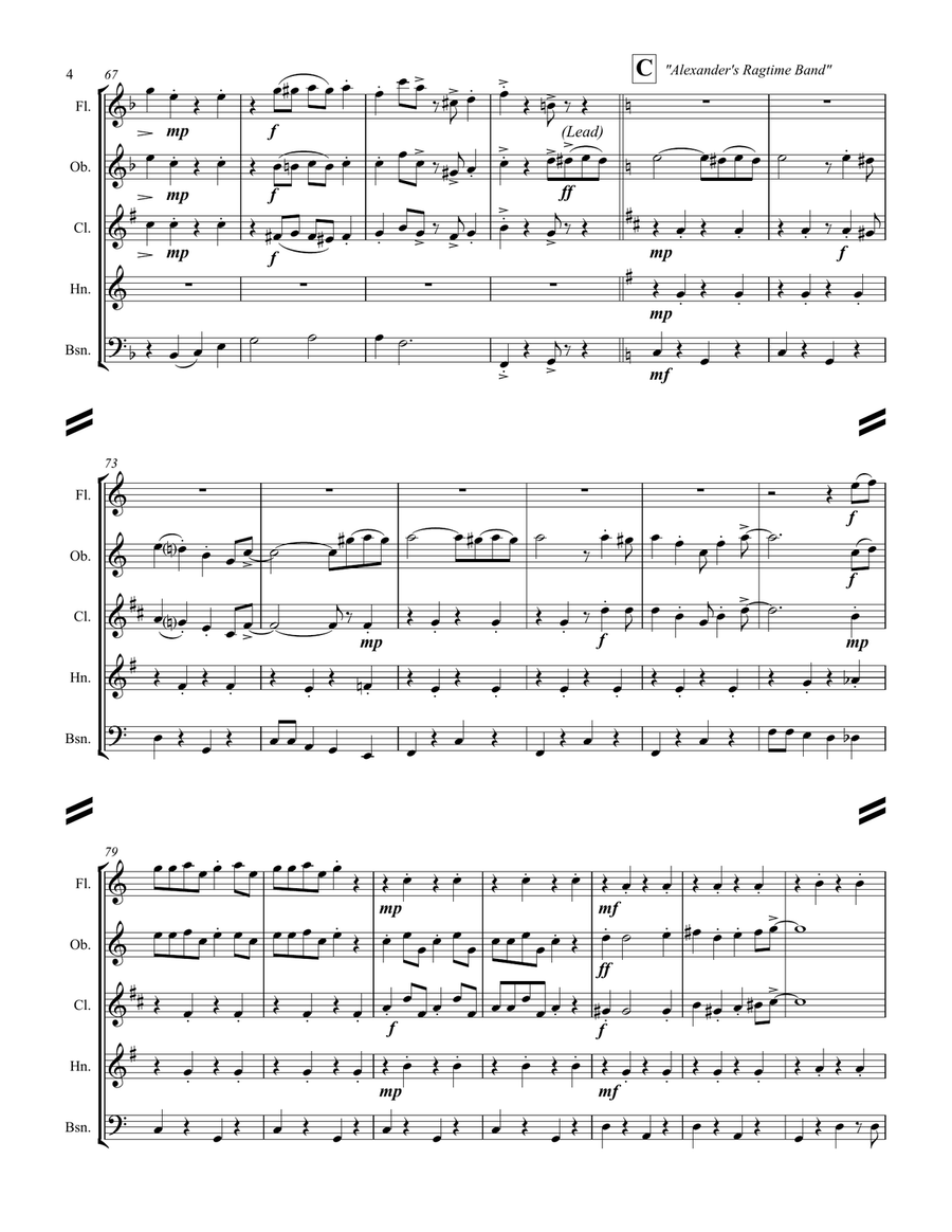 Dixieland Medley (for Woodwind Quintet) Dixieland Medley (for Woodwind Quintet) Woodwind Quintet scores gallery preview page 5