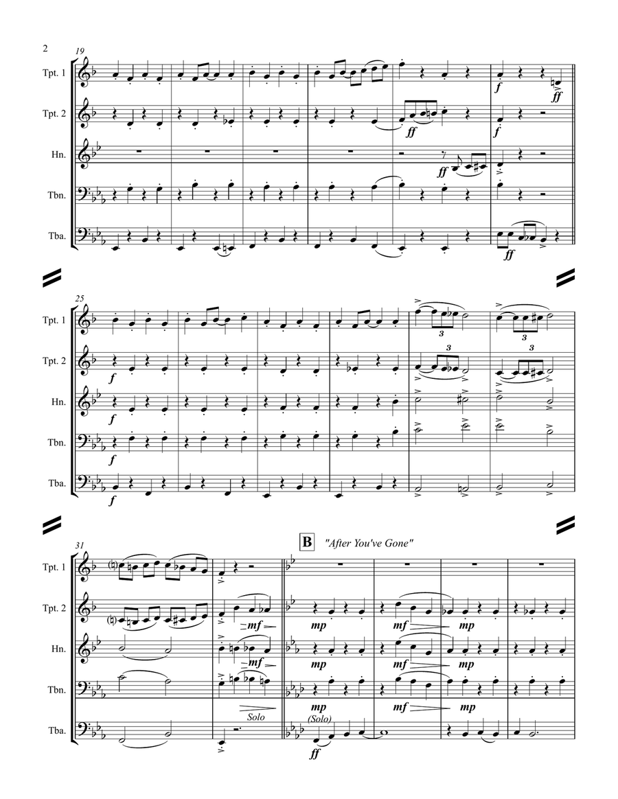 Dixieland Medley (for Brass Quintet) Dixieland Medley (for Brass Quintet) Brass Quintet scores gallery preview page 3