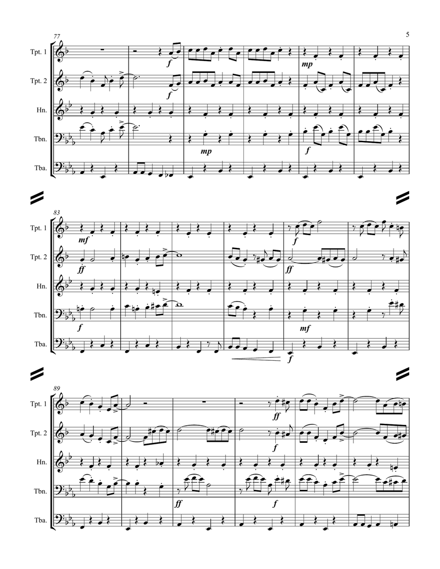 Dixieland Medley (for Brass Quintet) Dixieland Medley (for Brass Quintet) Brass Quintet scores gallery preview page 6