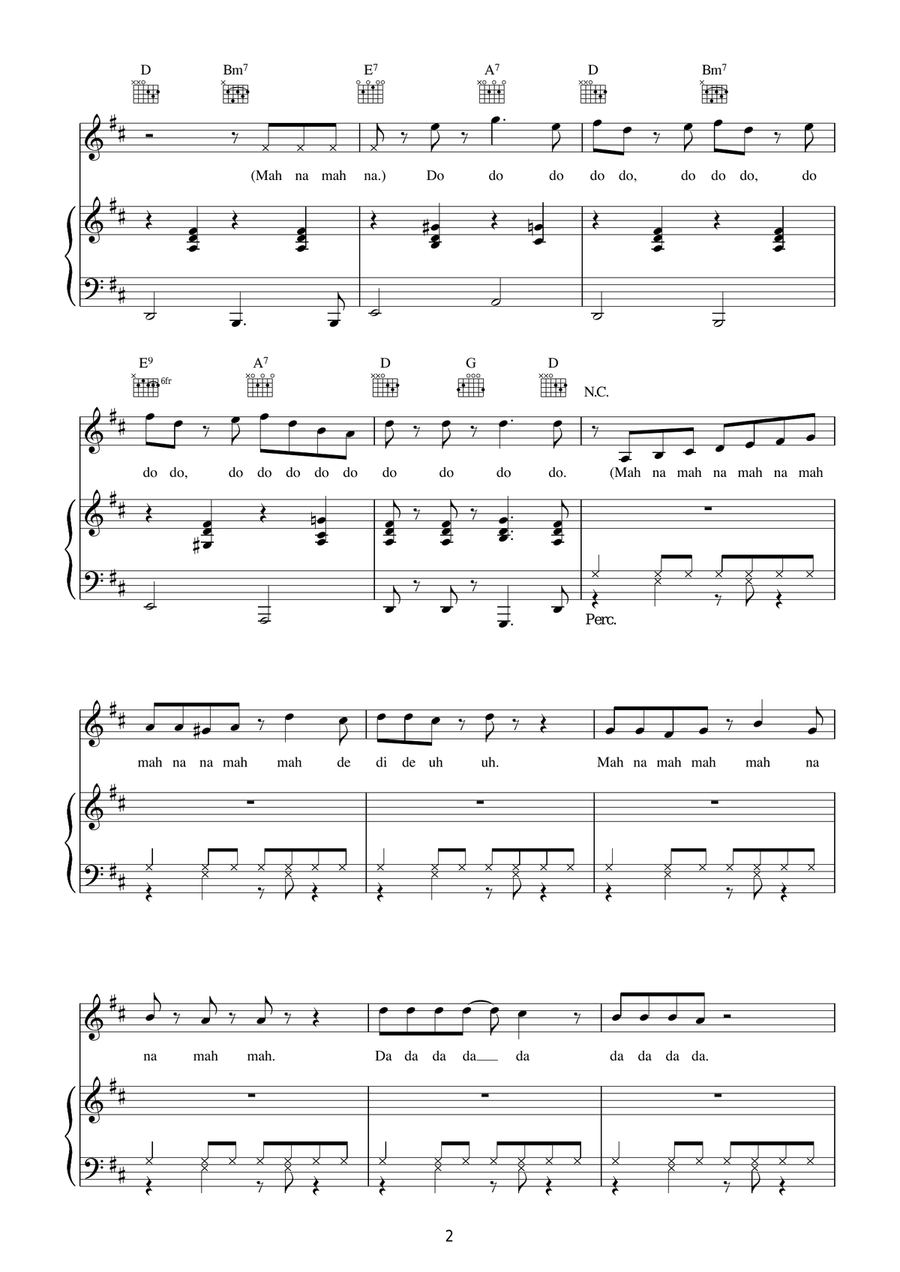 Mah Na Mah Na Mah Na Mah Na Violin Solo scores gallery preview page 2