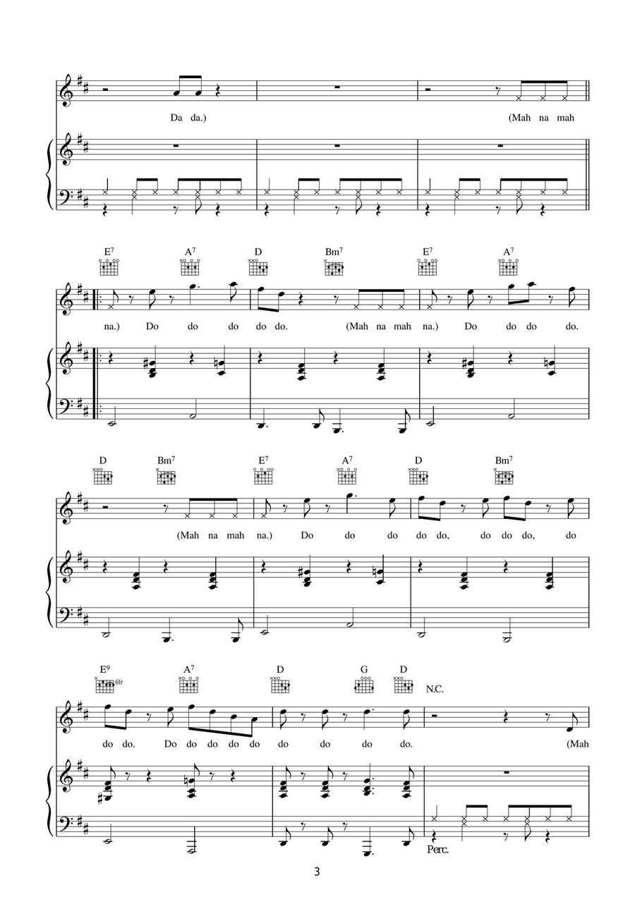 Mah Na Mah Na Mah Na Mah Na Violin Solo scores gallery preview page 3