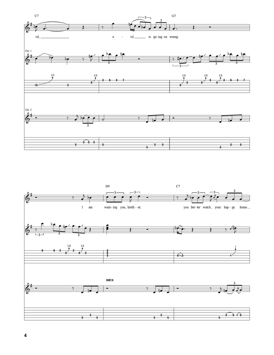 Evil (Is Going On) Evil (Is Going On) Acoustic Guitar scores gallery preview page 4