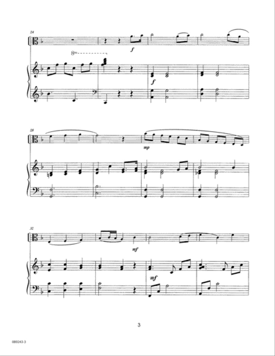 To God Be The Glory - Viola Solo Piano scores gallery preview page 3