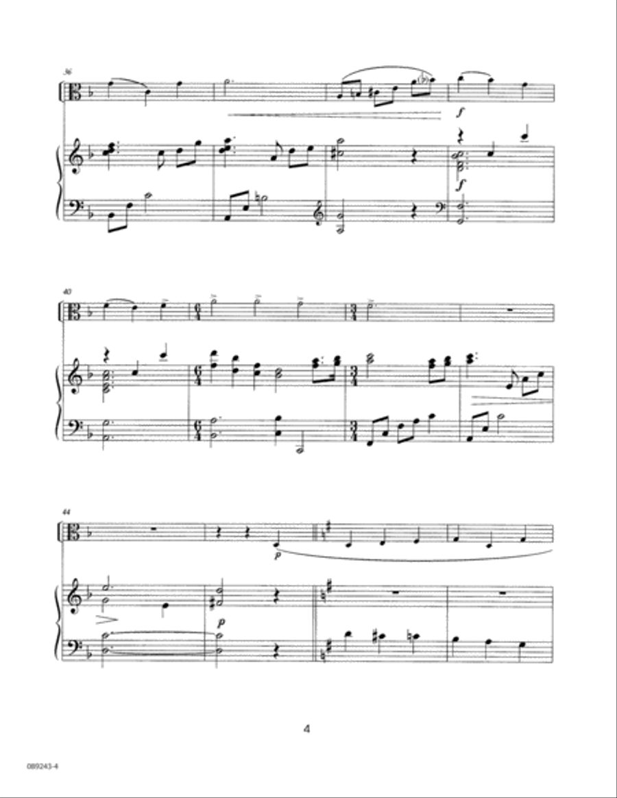 To God Be The Glory - Viola Solo Piano scores gallery preview page 4