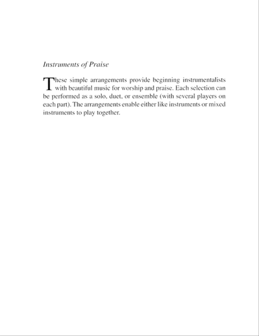 Instruments of Praise, Vol. 2: Cello/Double Bass - Score and insert (Digital Dow Double Bass scores gallery preview page 2
