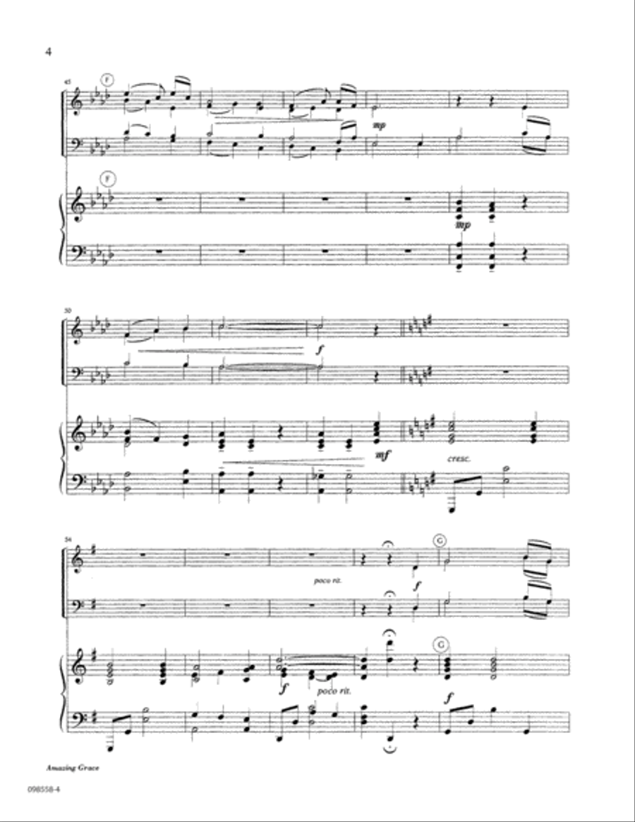 Amazing Grace by Dwight Gustafson Clarinet Choir - Digital Sheet Music page 4