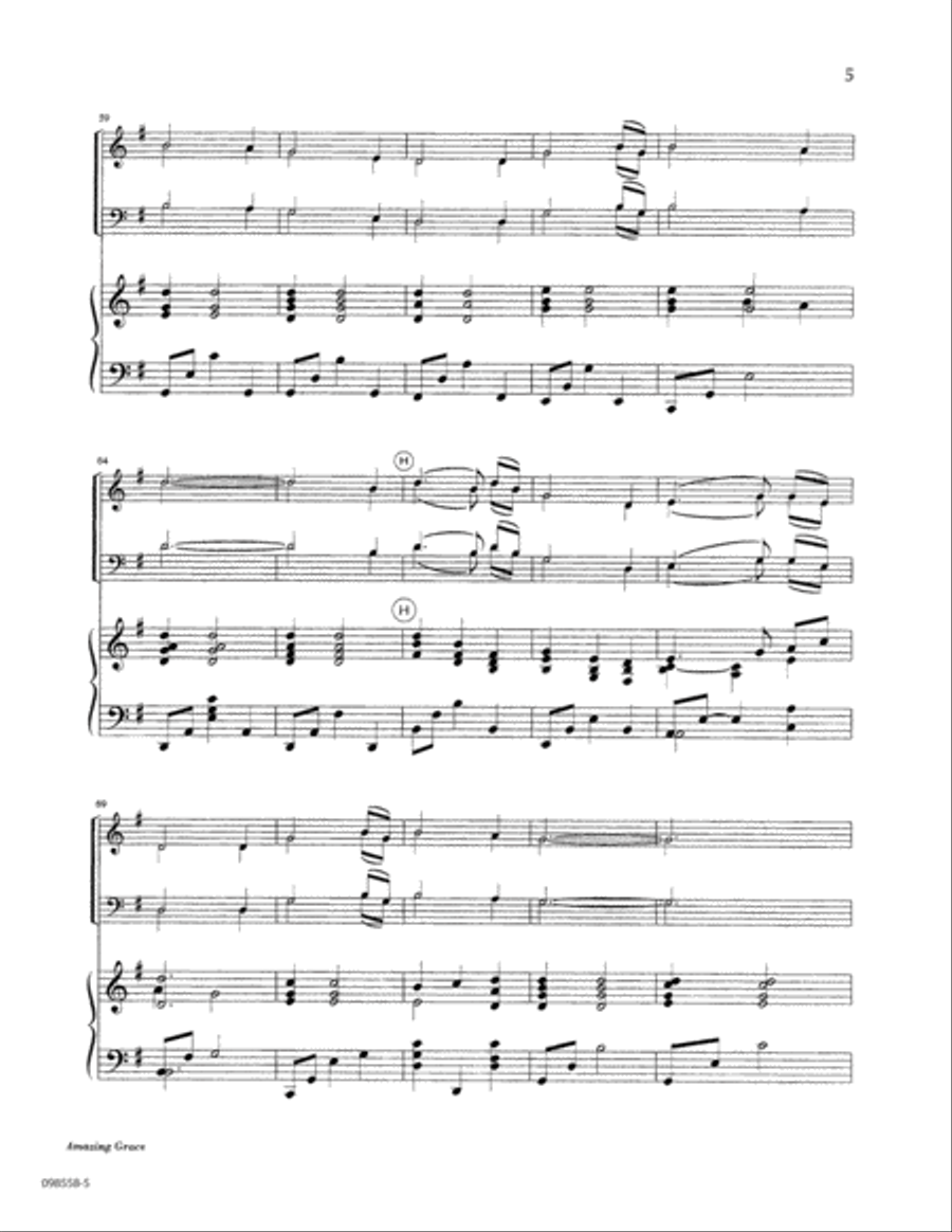Amazing Grace by Dwight Gustafson Clarinet Choir - Digital Sheet Music page 5