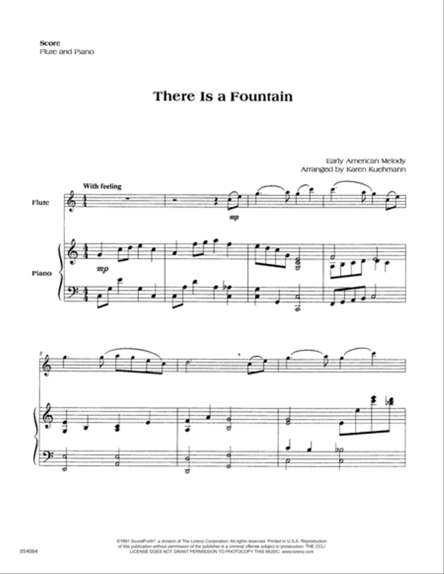 There Is a Fountain - Flute Solo Flute Solo scores gallery preview page 1