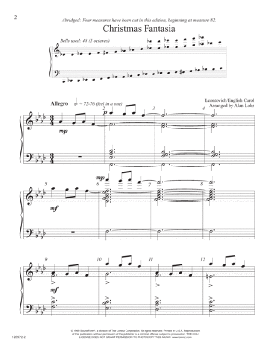 Christmas Fantasia Christmas Fantasia 5-Octaves scores gallery preview page 2