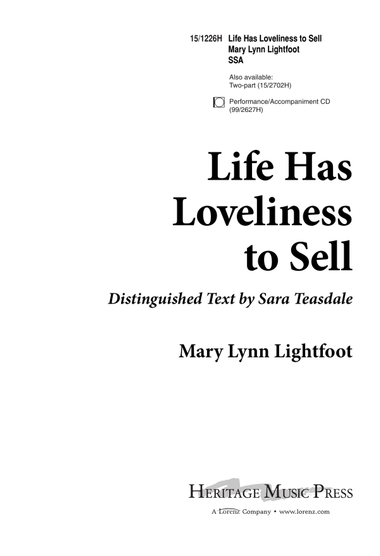 Life Has Loveliness to Sell