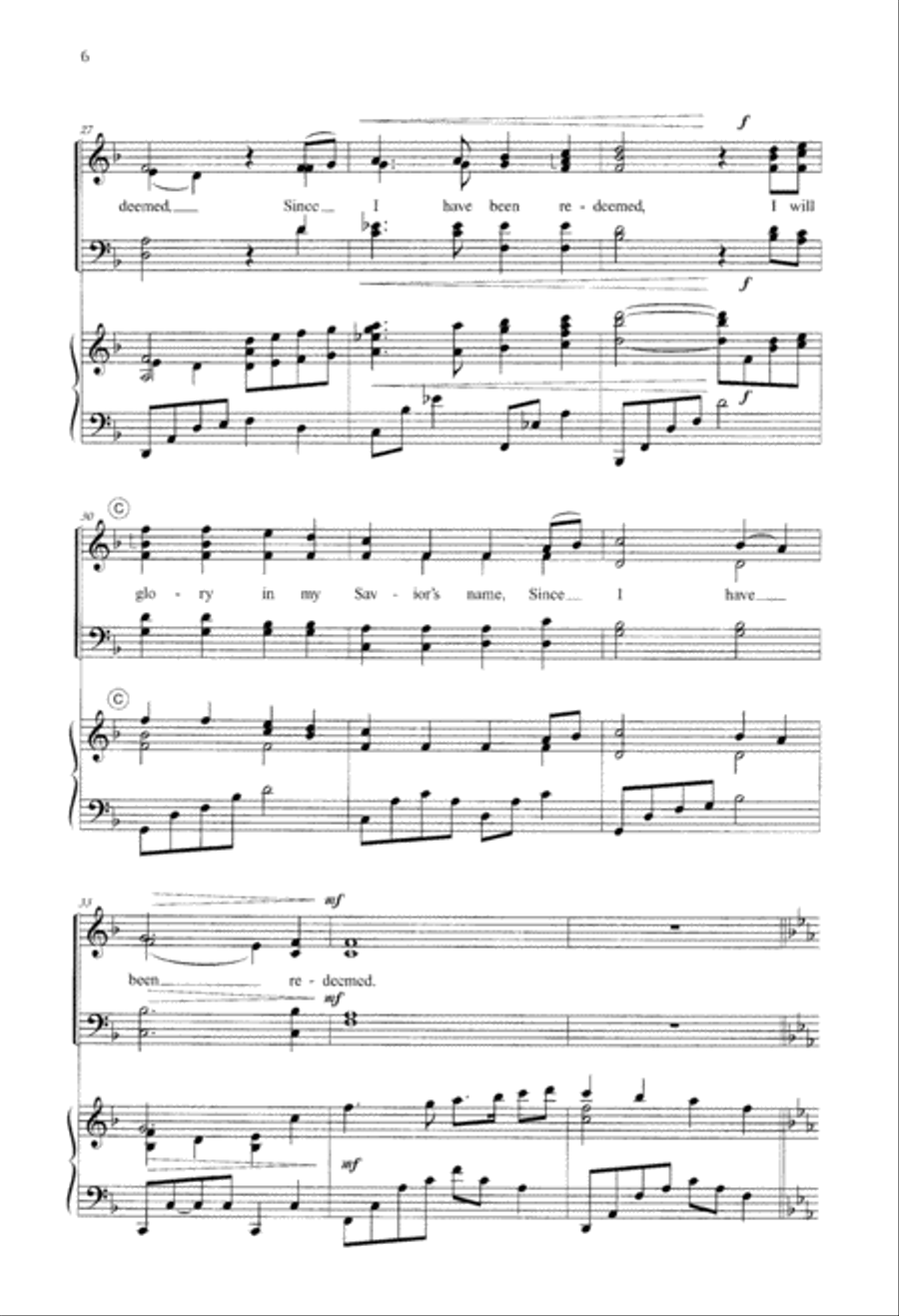 Since I Have Been Redeemed (Digital Download) 4-Part scores gallery preview page 6