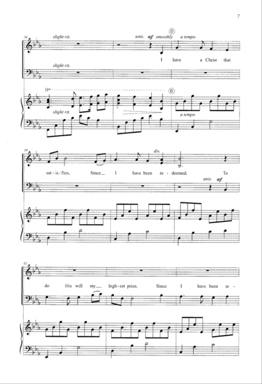 Since I Have Been Redeemed (Digital Download) 4-Part scores gallery preview page 7
