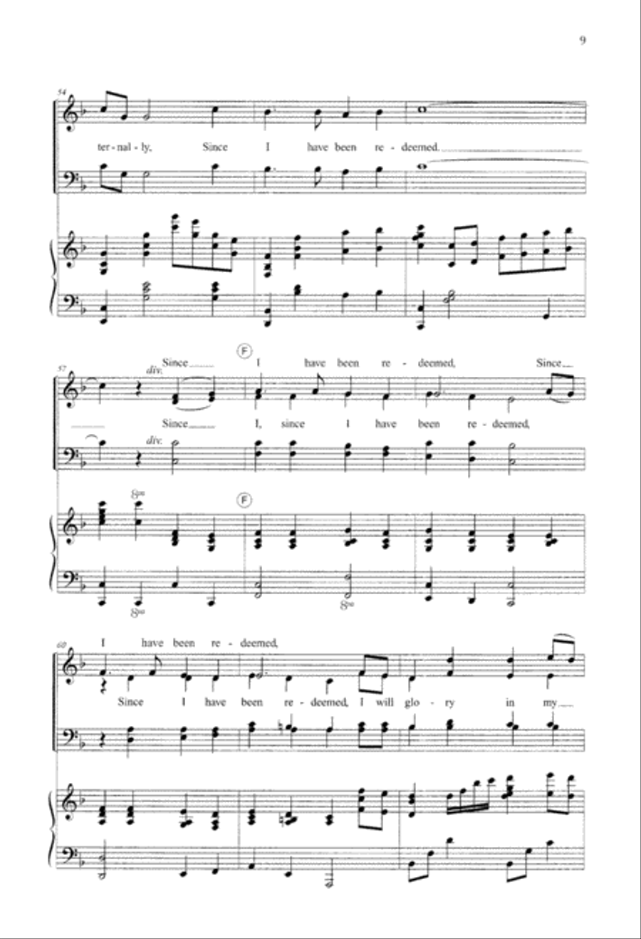 Since I Have Been Redeemed (Digital Download) 4-Part scores gallery preview page 9