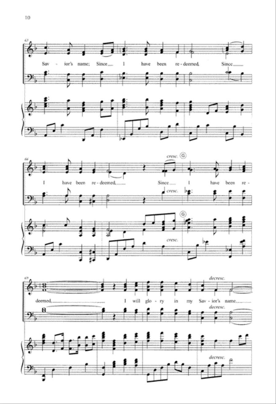 Since I Have Been Redeemed (Digital Download) 4-Part scores gallery preview page 10