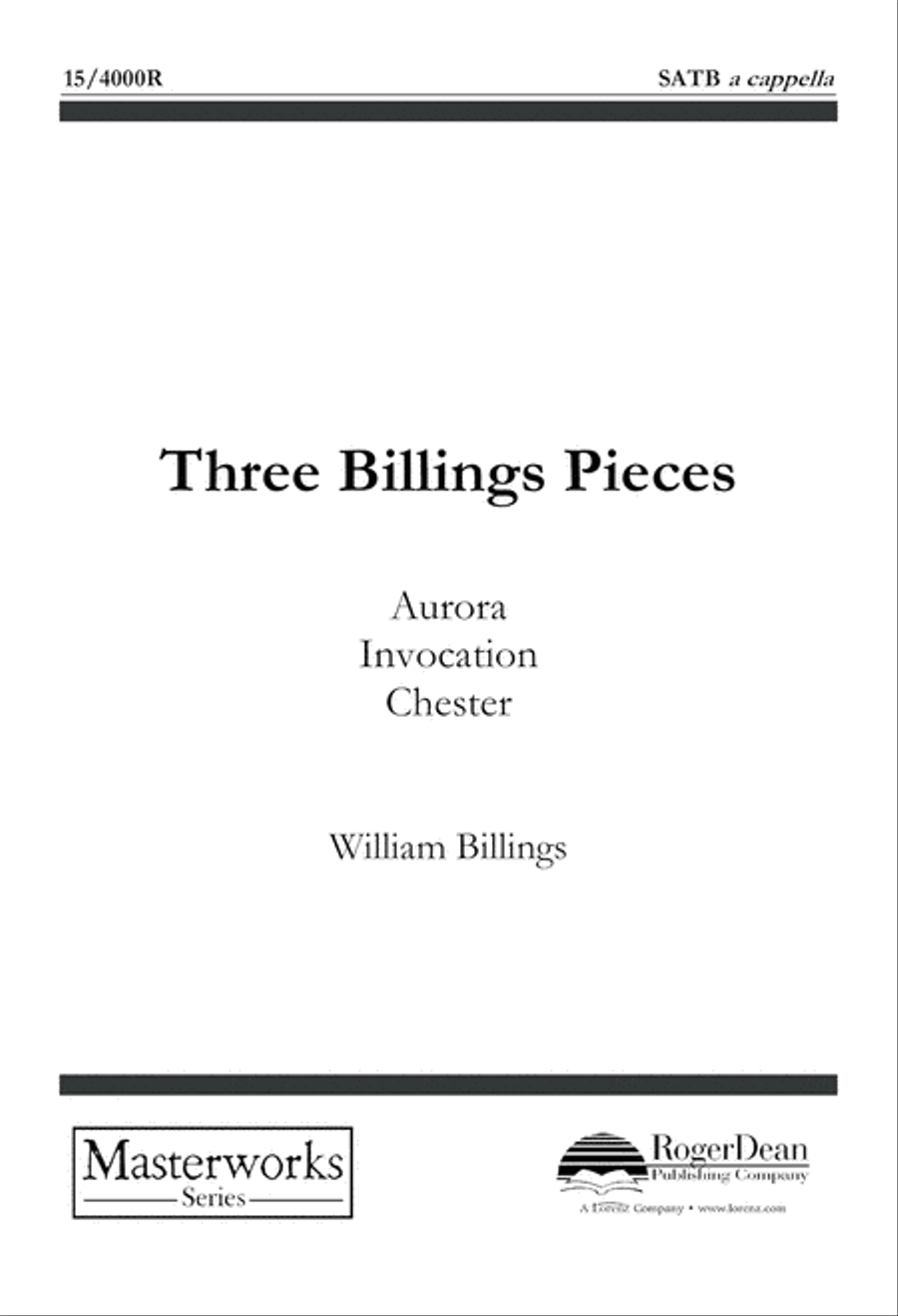 Three Billings Pieces (Digital Download) 4-Part scores gallery preview page 1