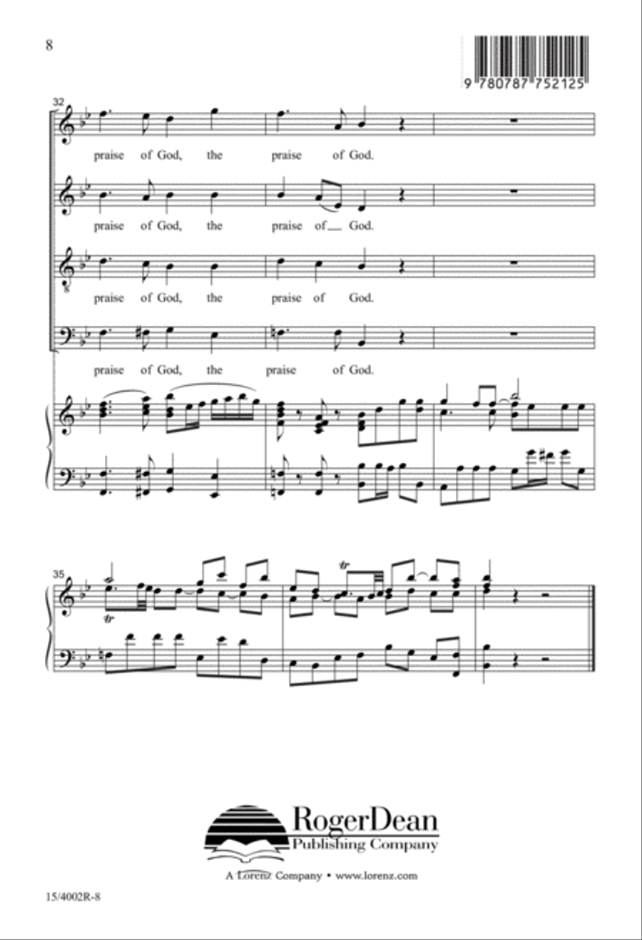 Achieved Is the Glorious Work (Digital Download) 4-Part scores gallery preview page 8