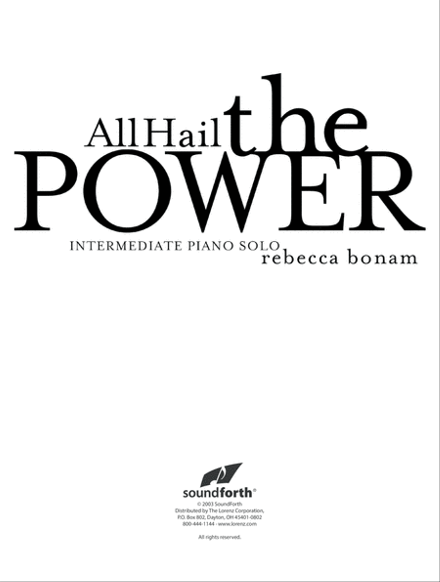 All Hail the Power All Hail the Power Piano Solo scores gallery preview page 2