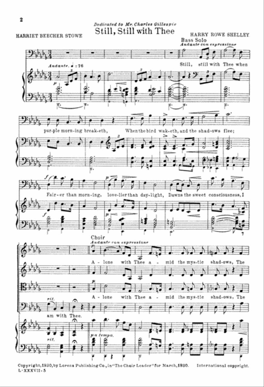 Still, Still with Thee (Digital Download) 4-Part scores gallery preview page 2
