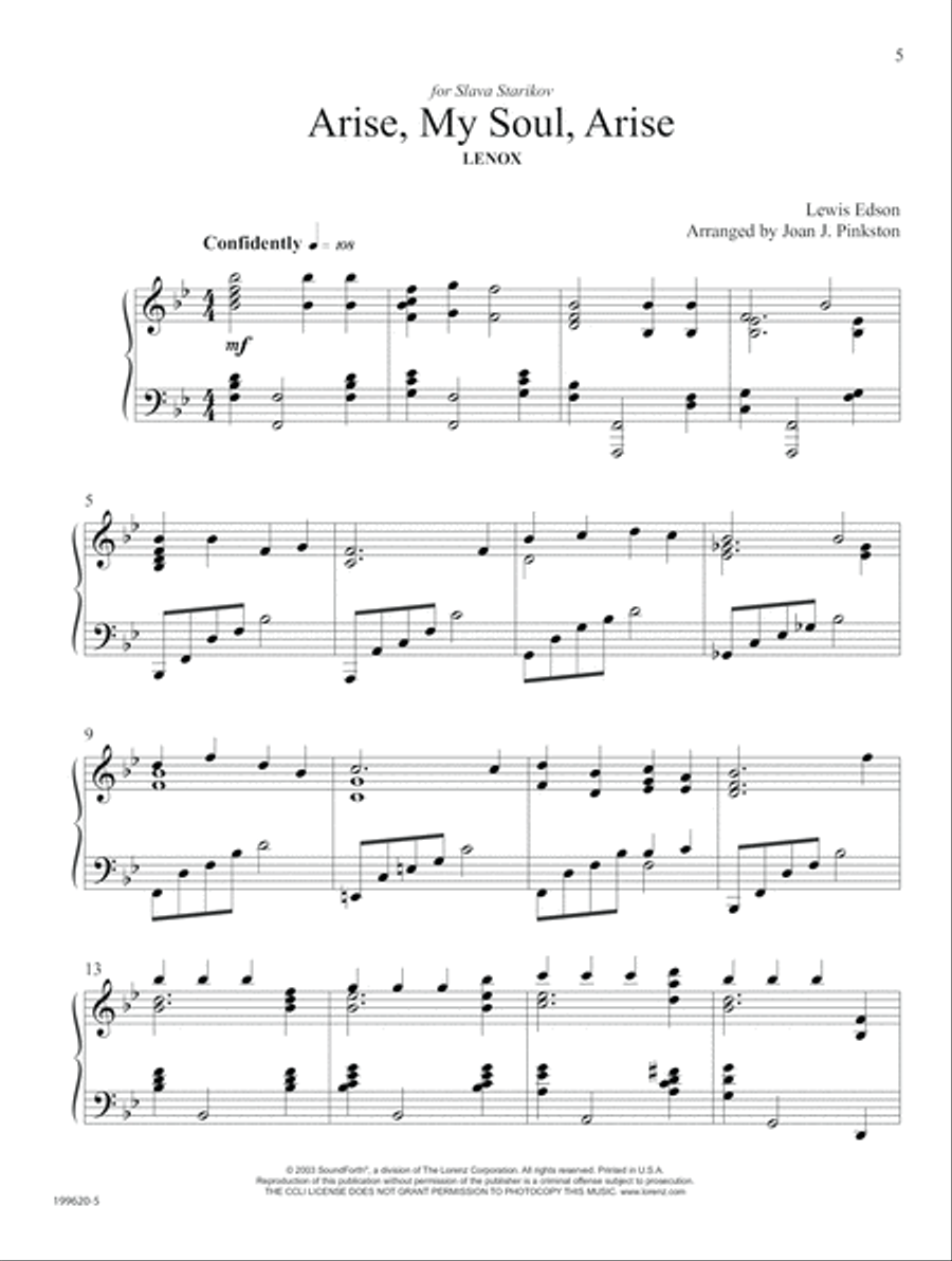 Arise, My Soul, Arise (Digital Download) Piano Solo scores gallery preview page 5