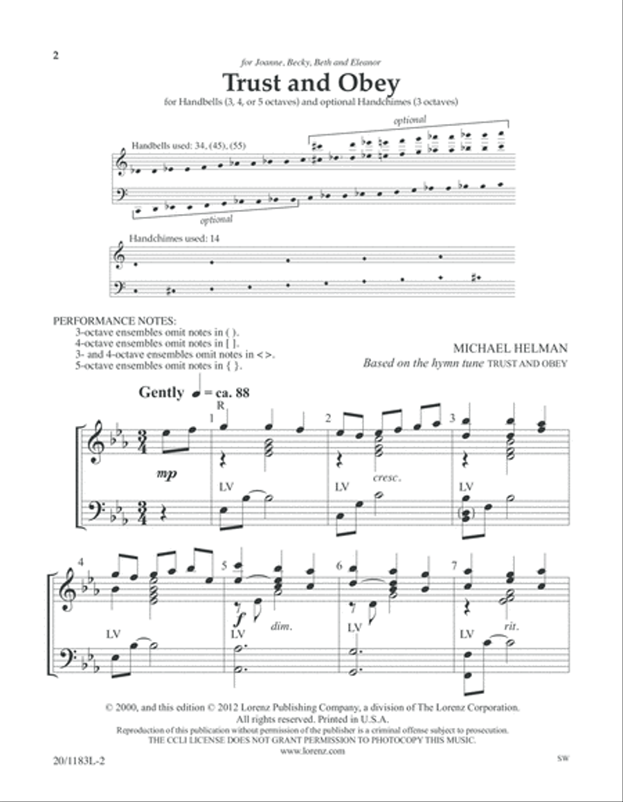 Trust and Obey (Digital Download) 5-Octaves scores gallery preview page 2