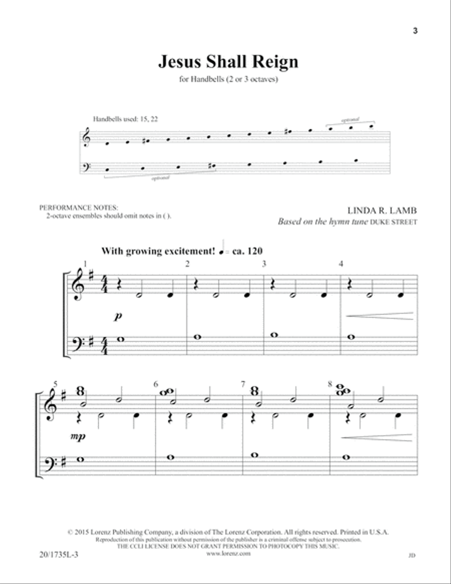 Jesus Shall Reign (Digital Download) 3-Octaves scores gallery preview page 3