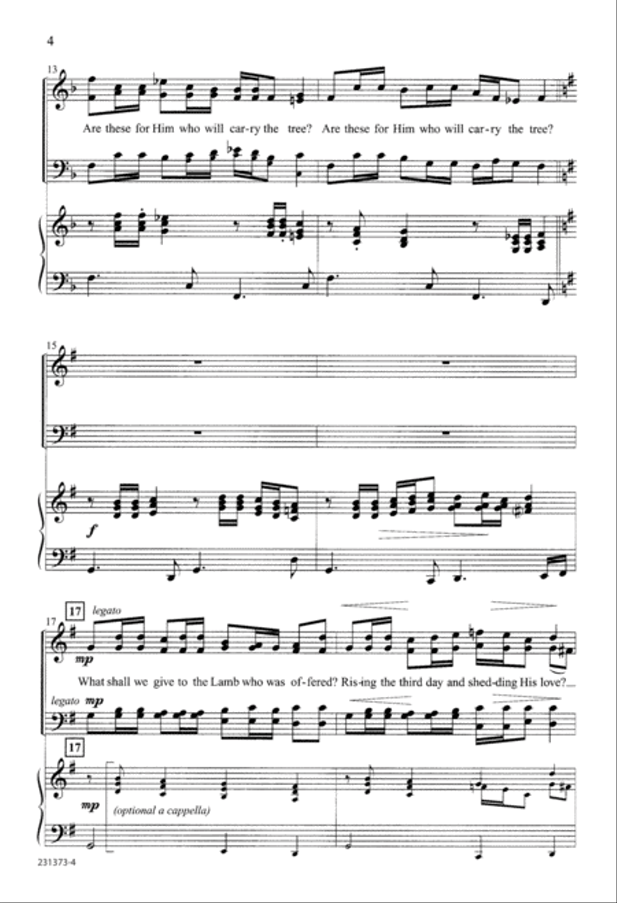 What Shall We Give? (Digital Download) 4-Part scores gallery preview page 4
