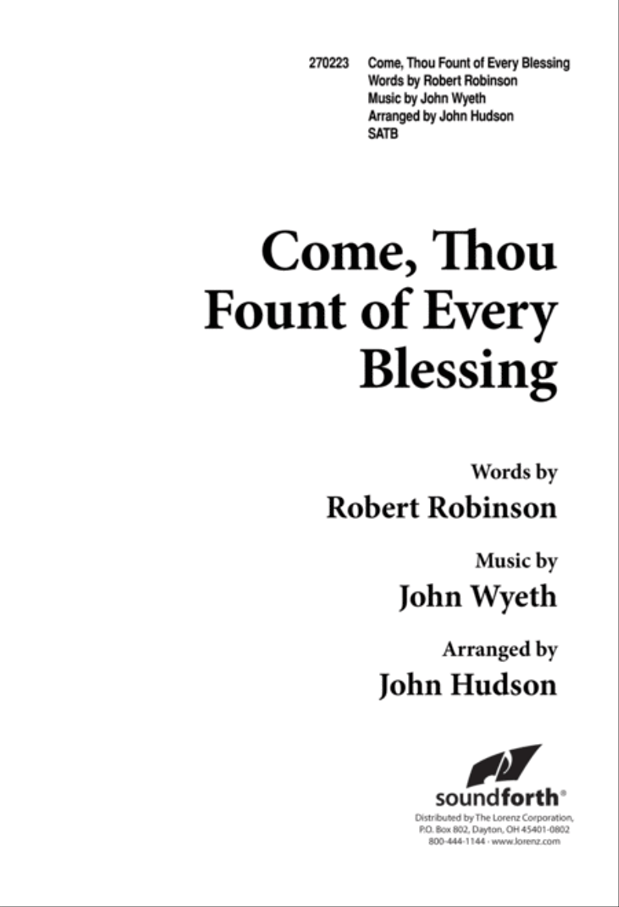 Come, Thou Fount of Every Blessing (Digital Download) 4-Part scores gallery preview page 1